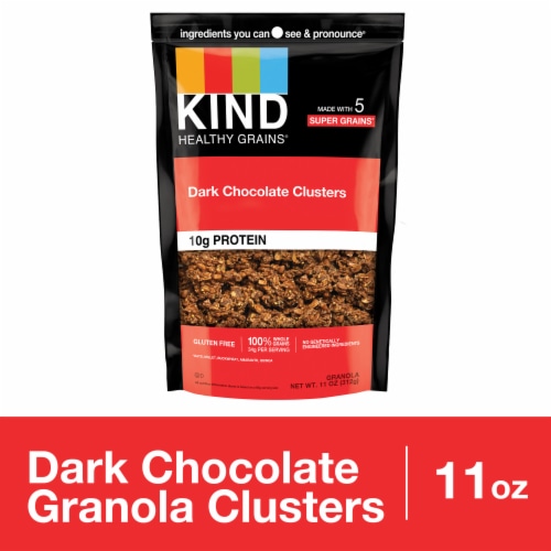 KIND HEALTHY GRAINS Dark Chocolate Granola Clusters Healthy Snack Mix Perspective: front