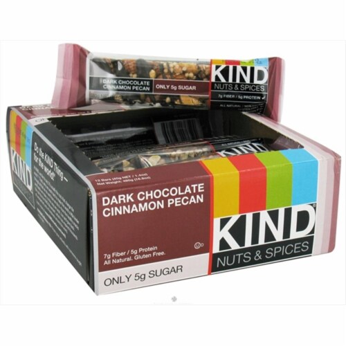 KIND® Nuts & Spices Dark Chocolate Cinnamon Pecan Nut Bar Perspective: front
