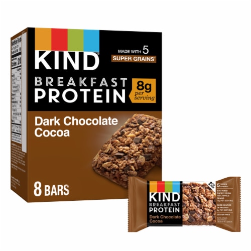 KIND Dark Chocolate Cocoa Breakfast Bars Perspective: front