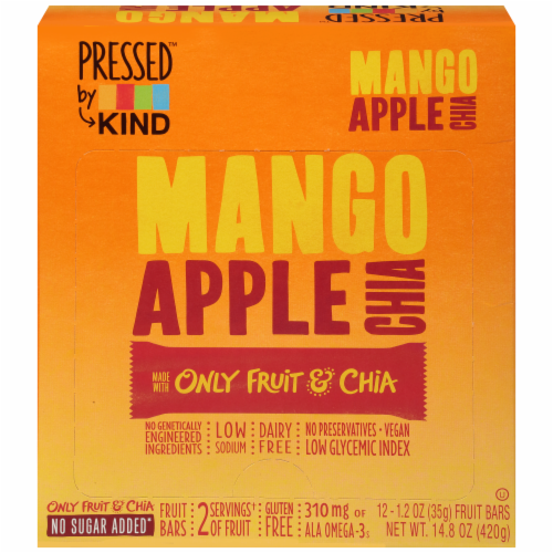 KIND® Pressed™ Mango Apple Chia Fruit Bars Perspective: front