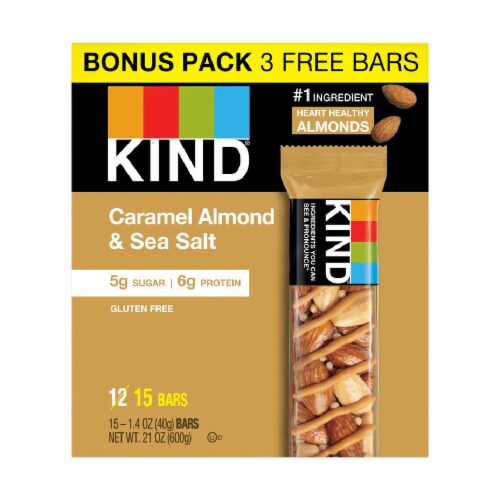 KIND Caramel Almond & Sea Salt Nut Bars Perspective: front