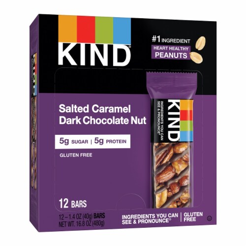 KIND® Salted Caramel Dark Chocolate Nut Bars Perspective: front