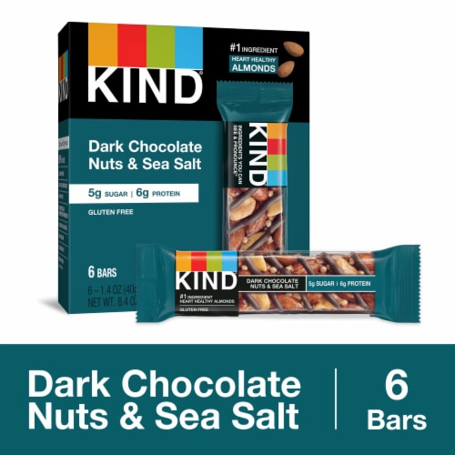 KIND Gluten Free Dark Chocolate Nuts & Sea Salt Healthy Snack Bars