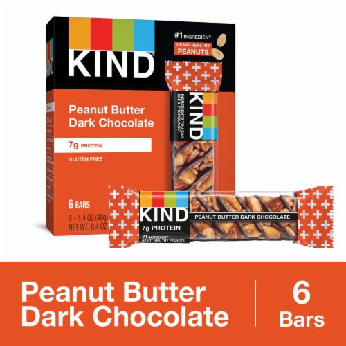 KIND Gluten Free Peanut Butter Dark Chocolate Healthy Snack Bars