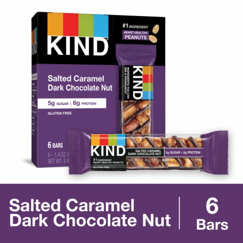 KIND Gluten Free Salted Caramel Dark Chocolate Nut Healthy Snack Bars