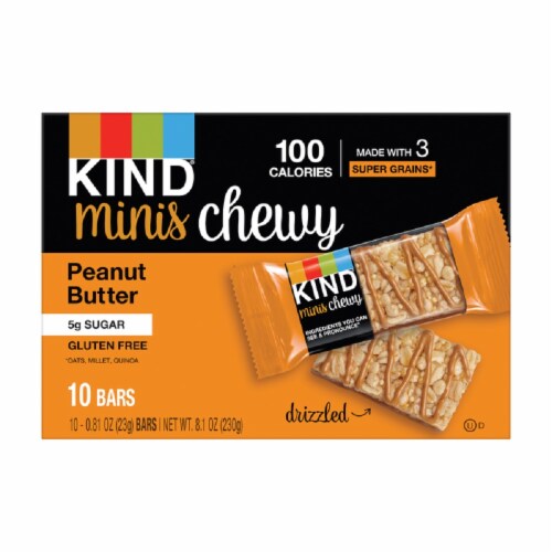 KIND Minis Chewy Peanut Butter Gluten Free Bars Perspective: front
