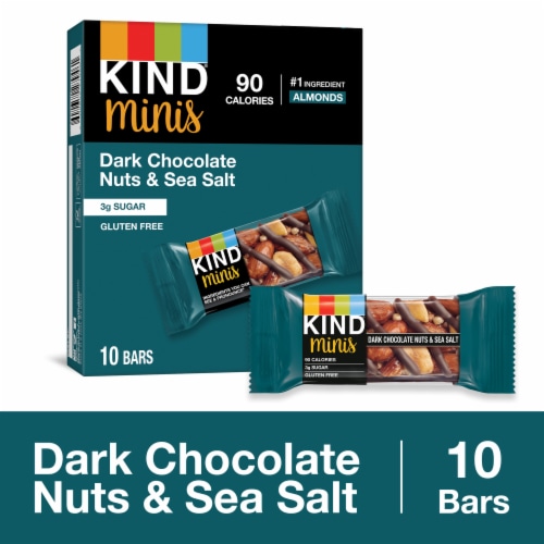 KIND Minis Gluten Free Dark Chocolate Nuts and Sea Salt Healthy Snack Bars