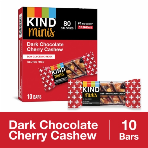 KIND Minis Gluten Free Dark Chocolate Cherry Cashew Healthy Snack Bars