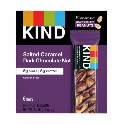 KIND® Salted Caramel Dark Chocolate Nut Bars - Gluten Free Perspective: front