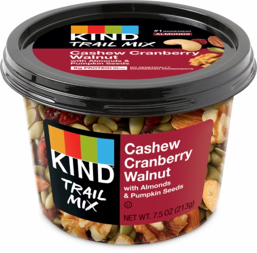 KIND Cashew Cranberry Walnut with Almonds & Pumpkin Seeds Trail Mix Perspective: front