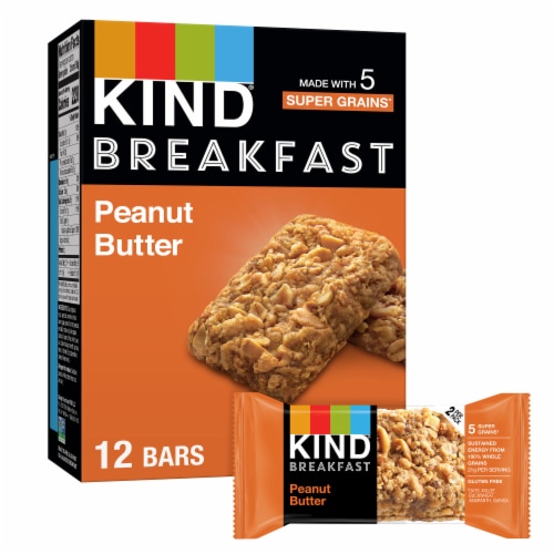 KIND Breakfast Gluten Free Peanut Butter Breakfast Bars Perspective: front