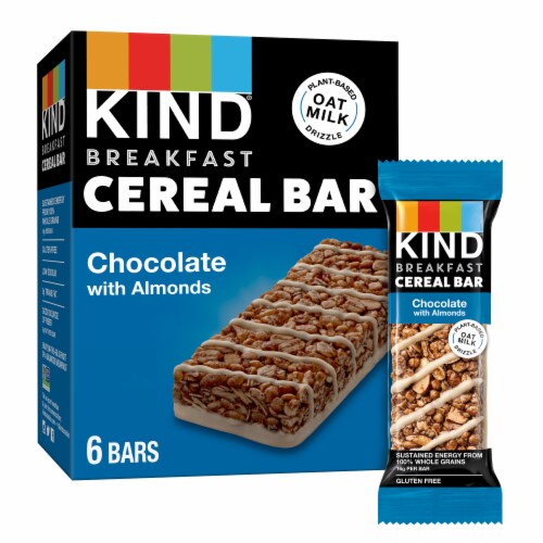 KIND Breakfast Gluten Free Chocolate with Almonds Cereal Bars Perspective: front