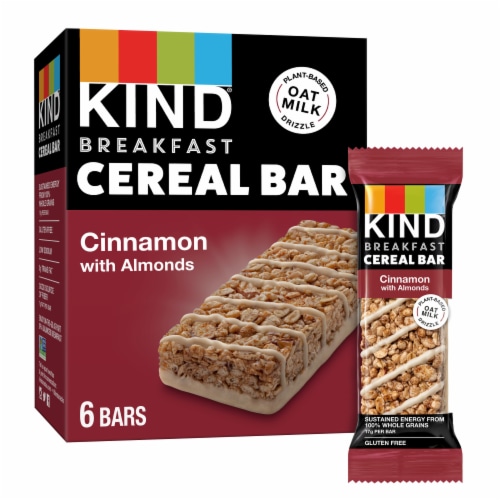 KIND Cinnamon with Almonds Breakfast Cereal Bars Perspective: front