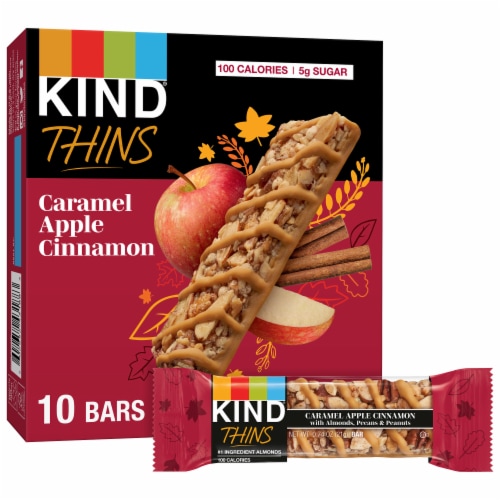 KIND Thins Caramel Apple Cinnamon Fruit and Nut Bars Perspective: front