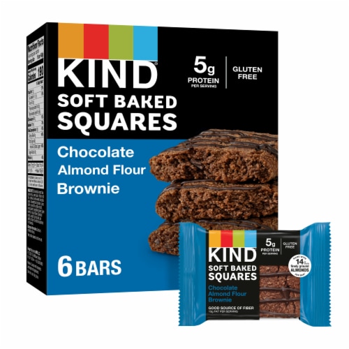 KIND Gluten Free Chocolate Almond Flour Brownie Soft Baked Squares