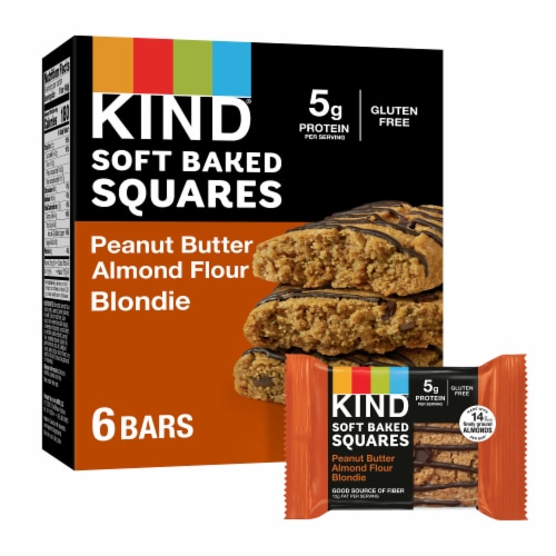 KIND Gluten Free Peanut Butter Almond Flour Blondie Soft Baked Squares