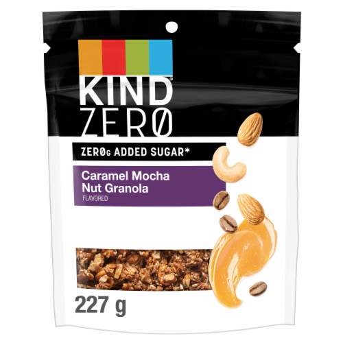 KIND ZEROg Added Sugar Caramel Mocha Flavored Nut Granola Perspective: front