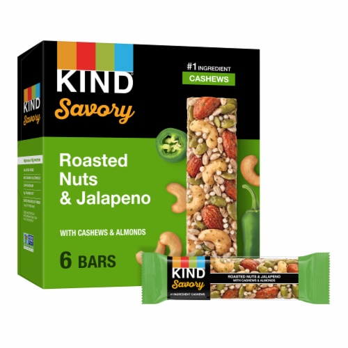 KIND Savory Roasted Nuts & Jalapeno Nut Bars Perspective: front