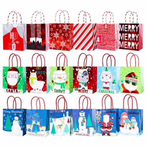 Lindy Bowman Pack of 18 Assorted Small Christmas Gift Bags with Handle ...