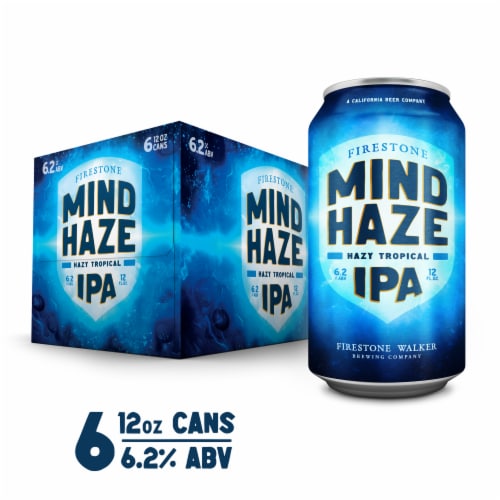 Firestone Walker Mind Haze Hazy IPA Craft Beer Cans Perspective: front