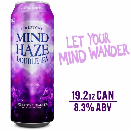 Firestone Walker Double Mind Haze Hazy IPA Craft Beer Perspective: front