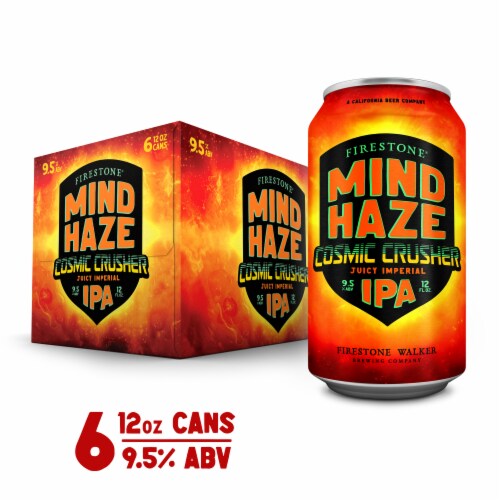 Firestone Walker Mind Haze Cosmic Crusher Imperial Juicy IPA Craft Beer Pack Perspective: front