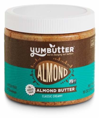 Yumbutter Almond classic Creamy Almond Butter Perspective: front