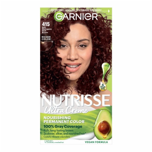 Garnier Nutrisse Nourishing 415 Soft Mahogany Drk Brown Raspberry Truffle Hair Color Creme Perspective: front