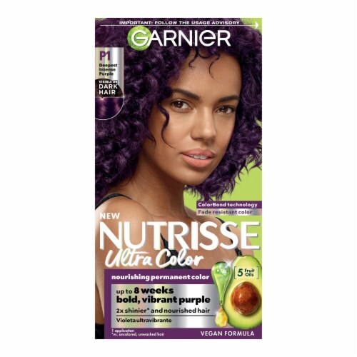 Garnier Nutrisse Ultra Color Permanent Hair Color P1 Deepest Intense Purple Perspective: front