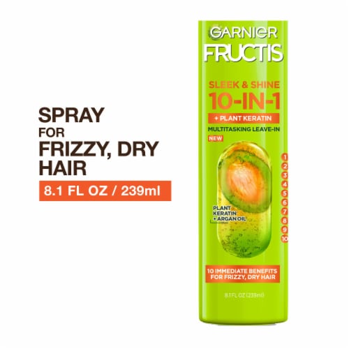 Garnier Fructis Sleek and Shine 10 in 1 Leave in Spray for Frizzy, Dry Hair Perspective: front
