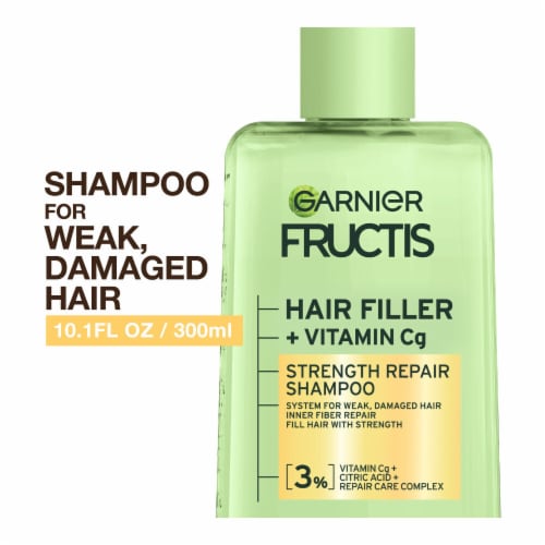 Garnier Fructis Hair Filler Strength Repair Shampoo Sulfate Free for Weak, Damaged Hair Perspective: front