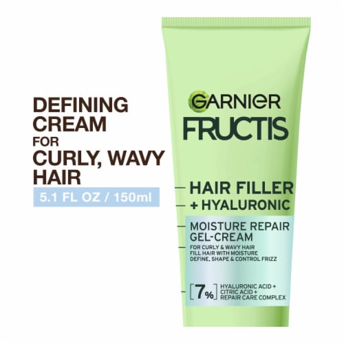 Garnier Fructis Hair Filler Moisture Repair Leave in Gel Cream for Curly & Wavy Hair Perspective: front