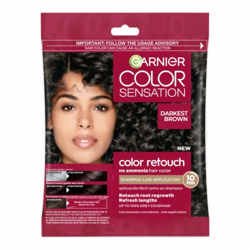 Garnier Color Sensation Color Retouch Hair Color Demi-Permanent for Root Regrowth Darkest Brown Perspective: front