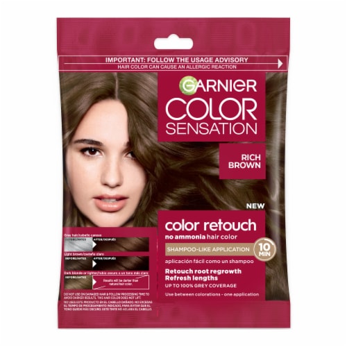 Garnier Color Sensation Color Retouch Hair Color Demi-Permanent for Root Regrowth Rich Brown Perspective: front