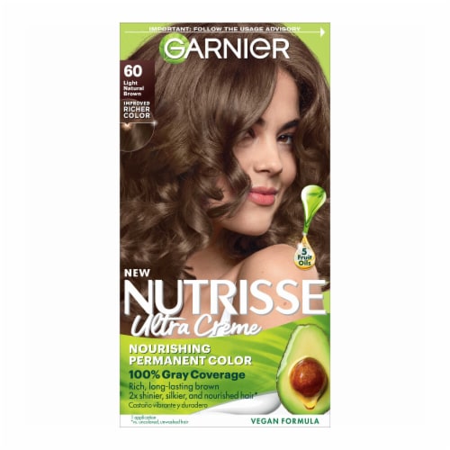 Garnier Nutrisse Nourishing Permanent Hair Color 60 Light Natural Brown Perspective: front
