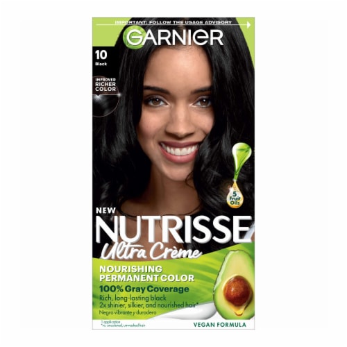 Garnier® Nutrisse® Nourishing Color Creme 10 Licorice Black Hair Color, 1  ct - Kroger