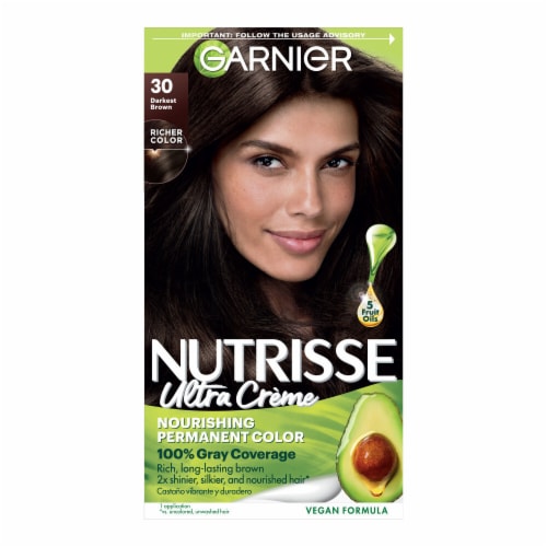Garnier Nutrisse Nourishing Permanent Hair Color 30 Darkest Brown Perspective: front