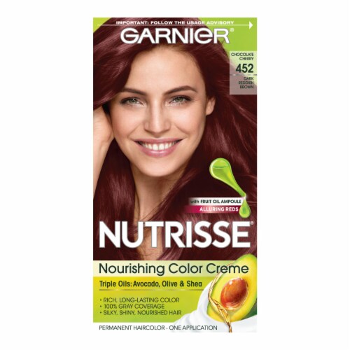 Garnier Nutrisse 452 Dark Reddish Brown Hair Color Creme Perspective: front