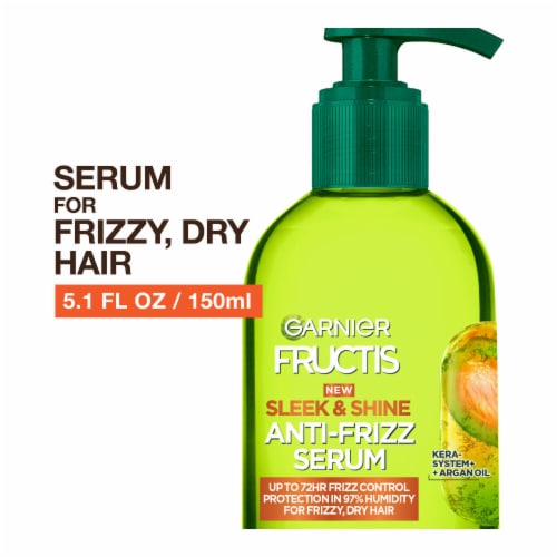 Garnier Fructis Sleek and Shine Anti Frizz Hair Serum with Argan Oil for Frizzy, Dry Hair Perspective: front