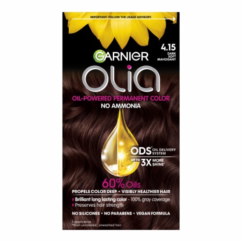 Garnier Olia  Dark Soft Mahogany Oil Powered Ammonia Free Permanent Hair  Color,  ct - Harris Teeter