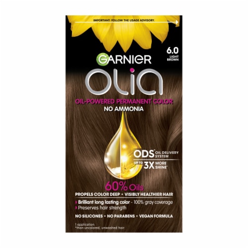 Garnier Olia 6.0 Light Brown Oil Powered Ammonia Free Permanent Hair Color,  1.0 ct - Kroger