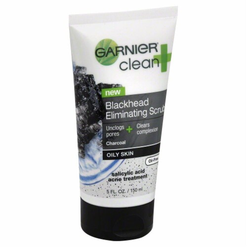 Garnier Clean + Blackhead Eliminating Charcoal Scrub for Oily Skin Perspective: front