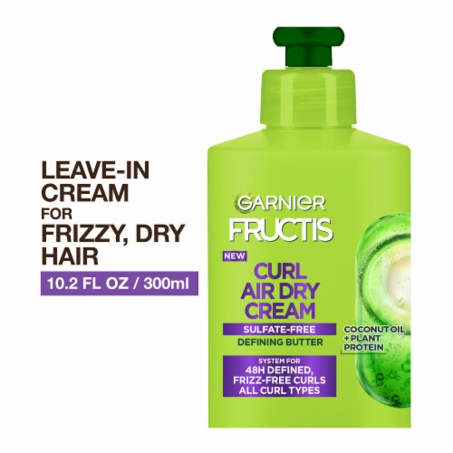 Garnier Fructis Curl Nourish Air Dry Leave In Conditioner Cream Sulfate Free Perspective: front
