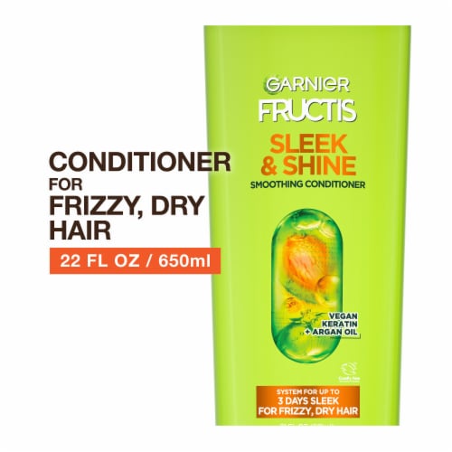 Garnier Fructis Sleek and Shine Smoothing Conditioner for Frizzy, Dry Hair Perspective: front