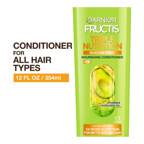 Garnier Fructis Triple Nutrition Nourishing Conditioner for Dry to Very Dry Hair Perspective: front