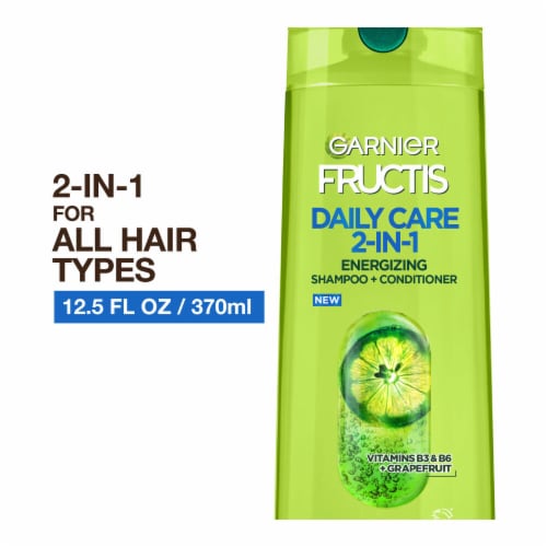 Garnier Fructis Daily Care 2 in 1 Energizing Shampoo and Conditioner for Daily Use Perspective: front