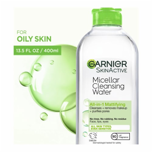 Garnier SkinActive Micellar Cleansing Water & Makeup Remover Mattifying for Oily Skin Perspective: front