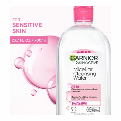 Garnier SkinActive Micellar Cleansing Water & Makeup Remover for Sensitive Skin Perspective: front