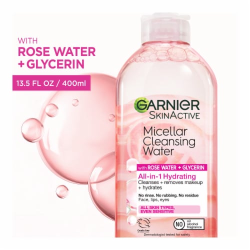 Garnier All-in-1 Hydrating Micellar Cleansing Water with Rose Water Perspective: front