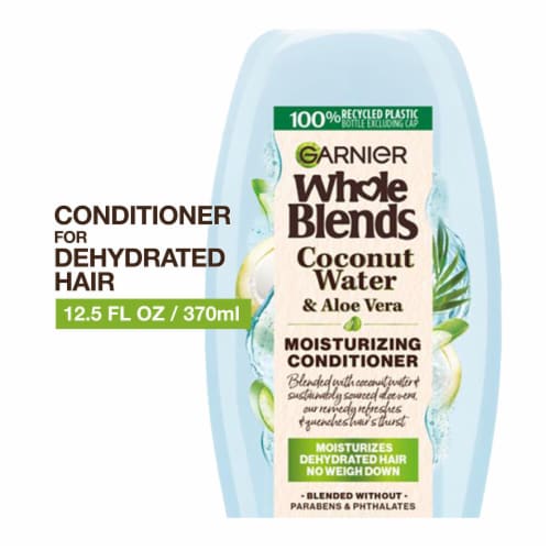 Garnier Whole Blends Coconut Water and Aloe Vera Moisturizing Conditioner for Dehydrated Hair Perspective: front
